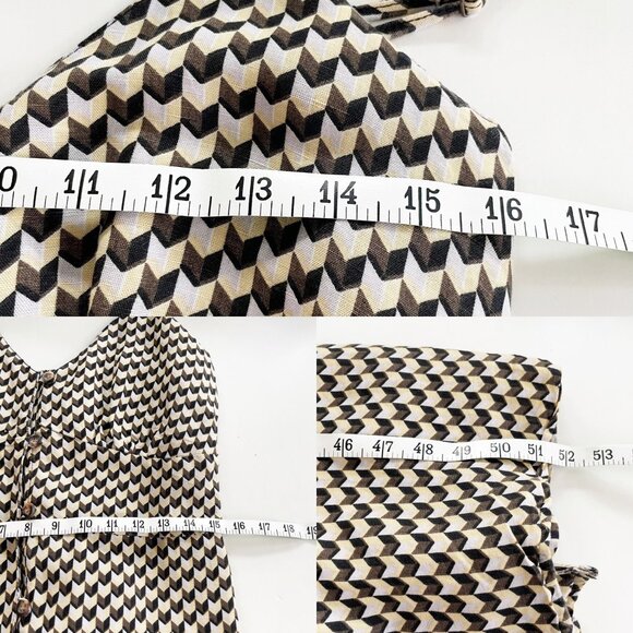 Rip Curl Juniors' Isla Geo-Printed Midi Dress Spaghetti Strap Linen Blend Size M - Picture 6 of 11